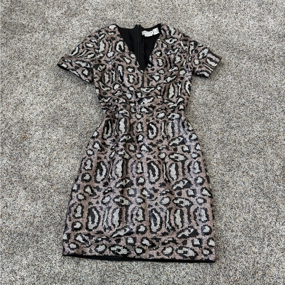 Molly Bracken Black and Brown Mini Dress